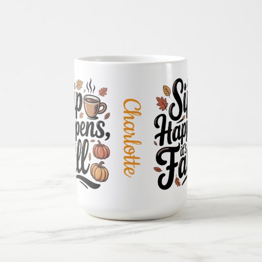 Custom name funny fall saying Mug Koffiemok (Center)