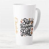 Custom name funny fall saying Mug Latte Mok (Rechterhoek)