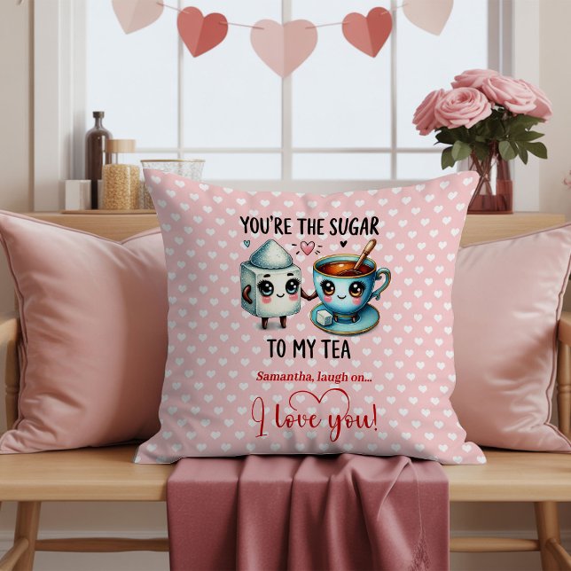 Custom Name Funny Food Cartoon Valentine Pillow Kussen (Custom Name Funny Food Cartoon Valentine Pillow

)