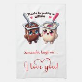 Custom Name Funny Food Love Towel Valentine Theedoek (Verticaal)