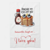 Custom Name Funny Food Towel Romantic Valentine Theedoek (Verticaal)