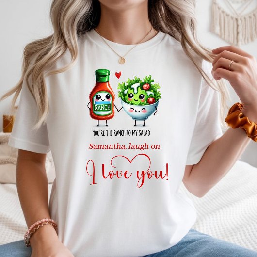 Custom Name Funny Food Women Tee Romantic Valentin T-shirt