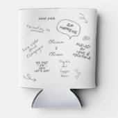 Custom name, funny love note handwriting wedding blikjeskoeler (Voorkant)
