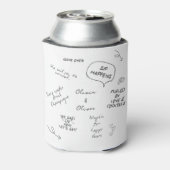 Custom name, funny love note handwriting wedding blikjeskoeler (Blikje Achterkant)