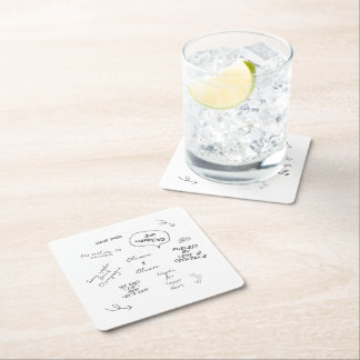 Custom name, funny love note handwriting wedding kartonnen onderzetters