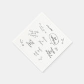 Custom name, funny love note handwriting wedding servet (Hoek)