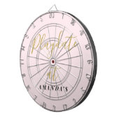 Custom Name Funny Pastel Pink Gold Minimalist Chic Dartbord (Voorkant Rechts)