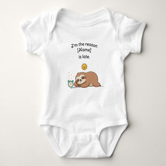 Custom Name Funny Sloth - I’m the Reason We’re Lat Romper (Voorkant)