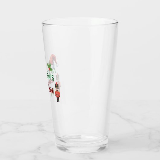 Custom Name Funny Thinking Drink Christmas Hat Glas (Links)