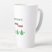 Custom Name Funny Thinking Drink Christmas Trees Latte Mok (Rechterhoek)