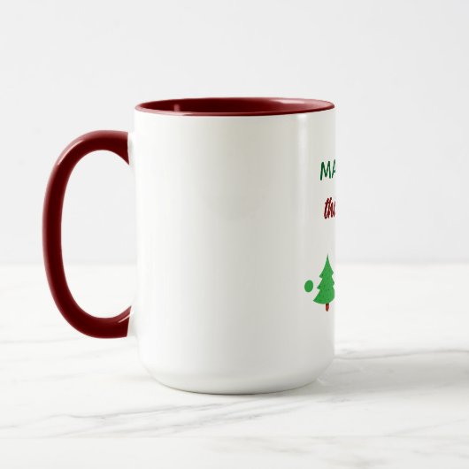 Custom Name Funny Thinking Drink Christmas Trees Mok (Links)