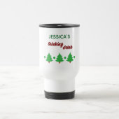 Custom Name Funny Thinking Drink Christmas Trees Reisbeker (Center)