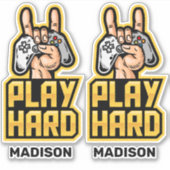 Custom name Gamer stickers (Voorkant)