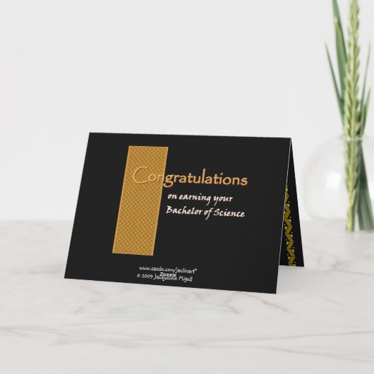 CUSTOM NAME Gefeliciteerd - Bachelor of Science Kaart (Achterkant)