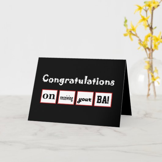 CUSTOM NAME Gefeliciteerd - Bachelor's Degree Kaart (Gele Bloem)