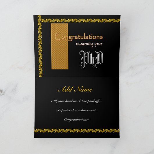 CUSTOM NAME Gefeliciteerd - Het verdienen van uw P Kaart (Binnen)