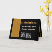 CUSTOM NAME Gefeliciteerd Master's Degree V02 Kaart (Gele Bloem)