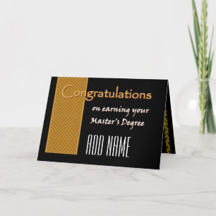 CUSTOM NAME Gefeliciteerd Master's Degree V02 Kaart
