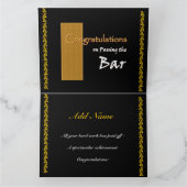 CUSTOM NAME Gefeliciteerd met het slagen voor bar  Kaart (Binnen)
