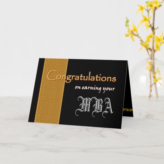 CUSTOM NAME Gefeliciteerd - Verdien je MBA Kaart (Gele Bloem)