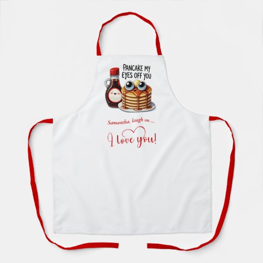 Custom Name Gift for Girlfriend Valentine Fun Food Schort (Voorkant)