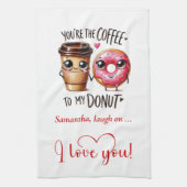 Custom Name Gift for Girlfriend Valentine Towel Theedoek (Verticaal)