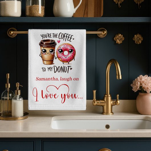 Custom Name Gift for Girlfriend Valentine Towel Theedoek