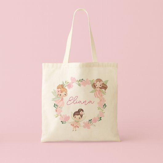 Custom Name Girls Personalised Fairy Tote Bag