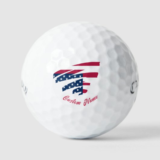 Custom Name Golf Balls - Amerikaanse Vlag USA Golf Golfballen (Voorkant)