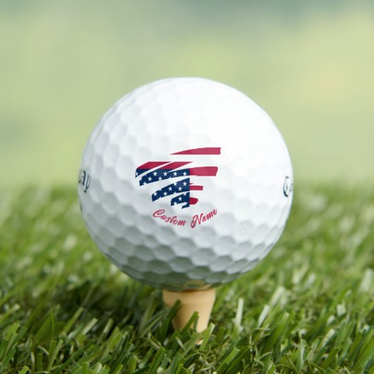 Custom Name Golf Balls - Amerikaanse Vlag USA Golf Golfballen (Insitu Shirt)