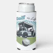 Custom Name Golf is het leven Seltzer Blikjeskoeler (Seltzer Achterkant)