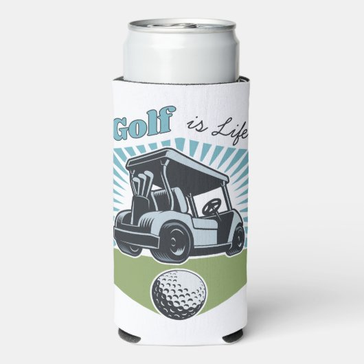 Custom Name Golf is het leven Seltzer Blikjeskoeler (Seltzer Achterkant)