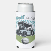 Custom Name Golf is het leven Seltzer Blikjeskoeler (Seltzer Voorkant)