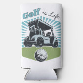 Custom Name Golf is het leven Seltzer Blikjeskoeler (Achterkant)