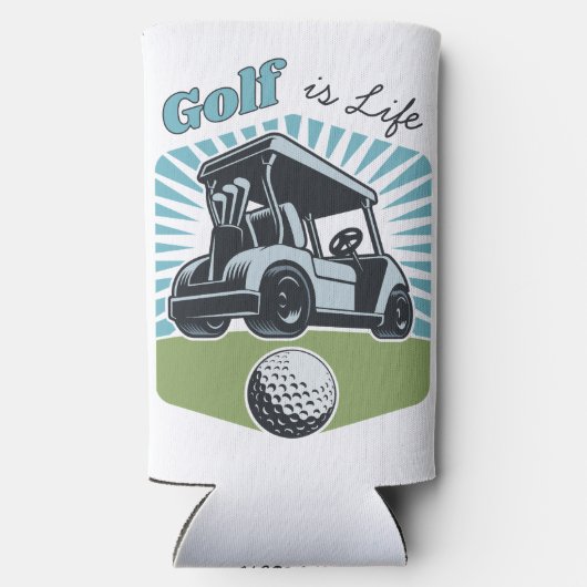 Custom Name Golf is het leven Seltzer Blikjeskoeler (Achterkant)