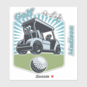Custom Name Golf is het leven Sticker (Vel)
