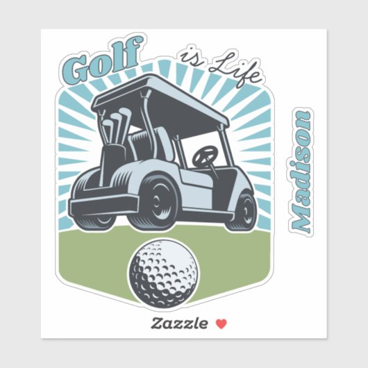 Custom Name Golf is het leven Sticker (Vel)