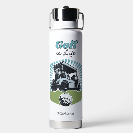 Custom Name Golf is het leven Waterfles (Achterkant)