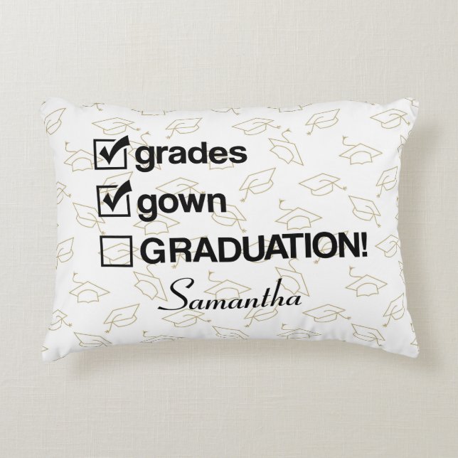 Custom Name Graduation Gift | Funny Graduation Accent Kussen (Voorkant)