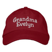 Custom Name Grandma Embroidered Baseball Cap  (Voorkant)
