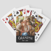 Custom Name Grandma Established Year Photo Pokerkaarten (Achterkant)
