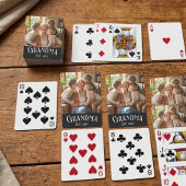Custom Name Grandma Established Year Photo Pokerkaarten