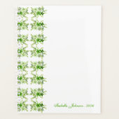 Custom Name Green Watercolor Floral  Planner (Voorkant)
