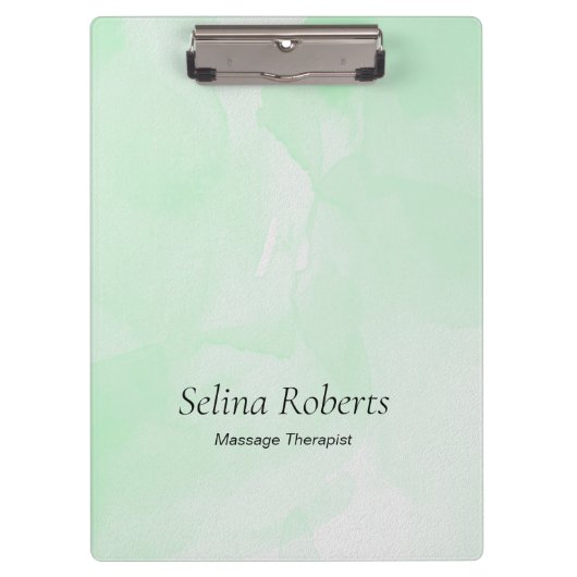 Custom name green watercolor klembord (Voorkant)