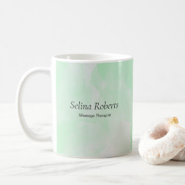 Custom name green watercolor koffiemok