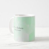 Custom name green watercolor koffiemok (Voorkant links)
