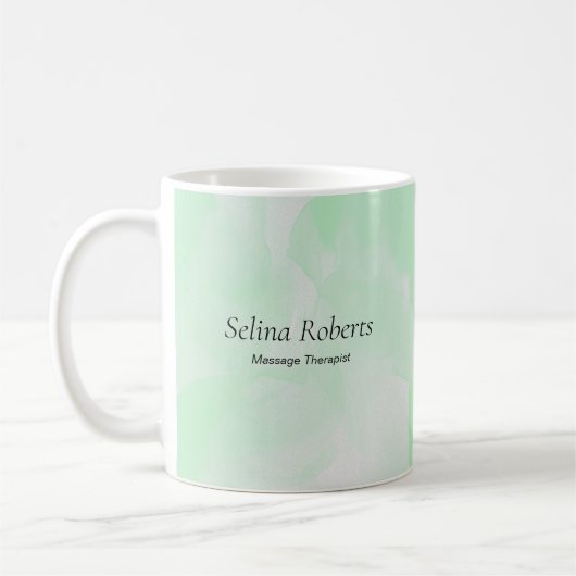 Custom name green watercolor koffiemok (Links)