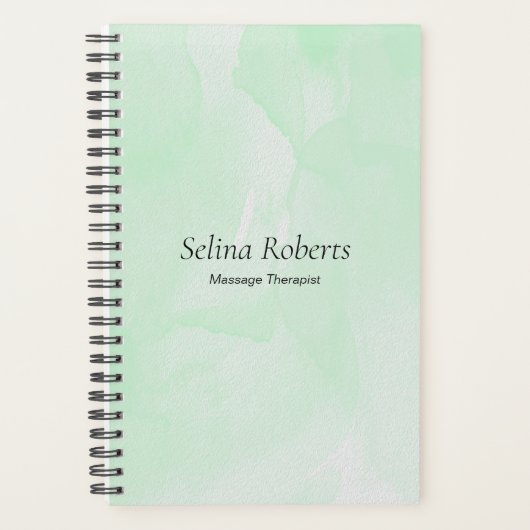 Custom name green watercolor planner (Voorkant)