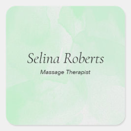 Custom name green watercolor vierkante sticker