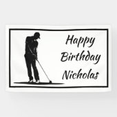 Custom Name Greeting Golf Golfer Player Spandoek (Horizontaal)